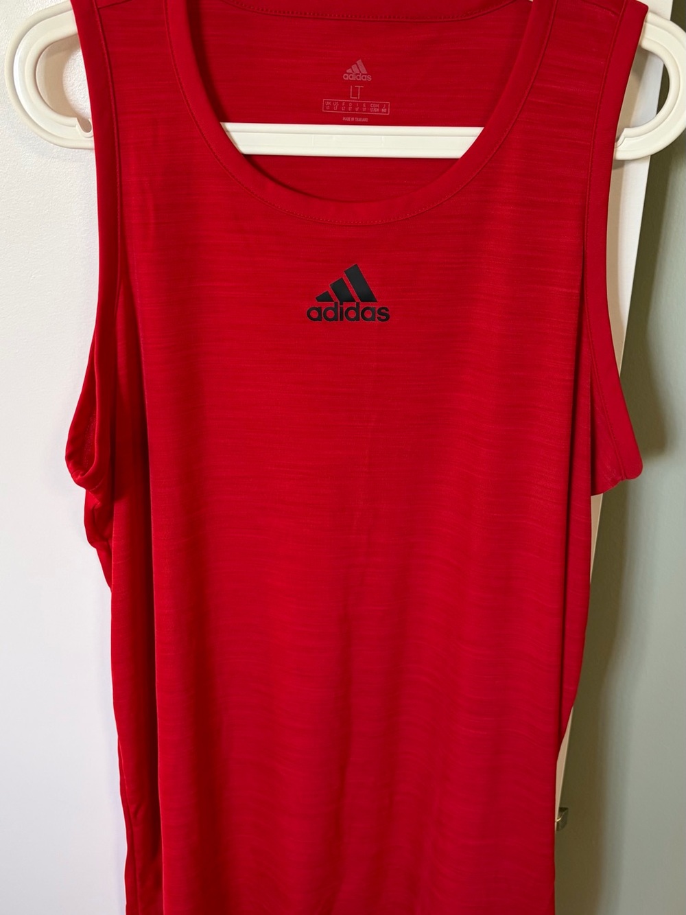 adidas Red Sleeveless Tank Top with Black Logo
